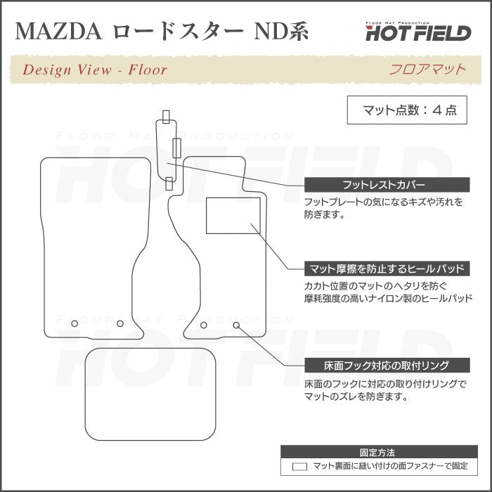 マツダ ロードスター ロードスターRF ND系 フロアマット ◆シャギーラグ調 日本製 HOTFIELD