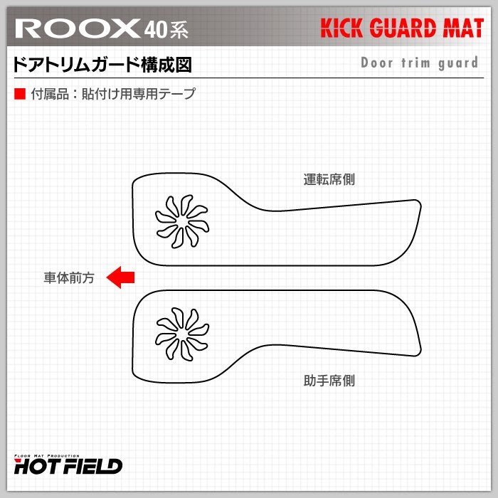 日産 ルークス 40系 ドアトリムガード+グローブボックスガード ◆キックガード HOTFIELD