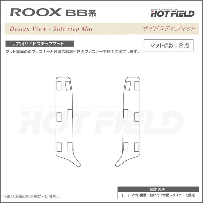 日産 新型 ルークス BB系 リア用サイドステップマット ◆カジュアルチェック HOTFIELD