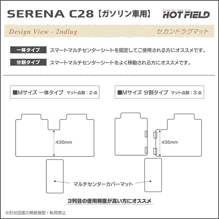 日産 新型対応 セレナ C28系 (ガソリン車) セカンドラグマット ◆重厚Profound 日本製 HOTFIELD