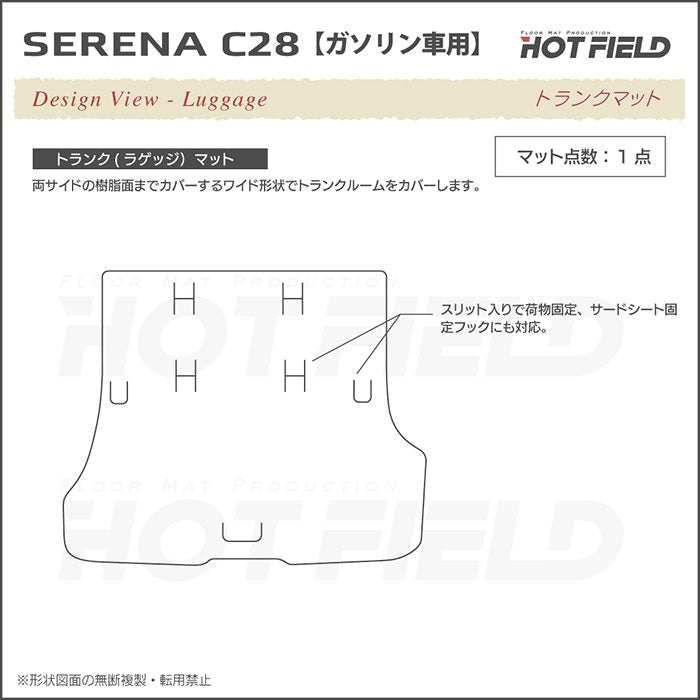 日産 新型 セレナ C28系 (ガソリン車) フロアマット＋トランクマット ラゲッジマット ◆重厚Profound HOTFIELD