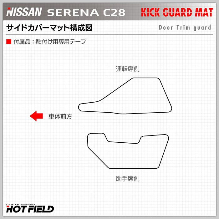 日産 新型 セレナ C28系 フロントサイドカバーマット ◆キックガード HOTFIELD