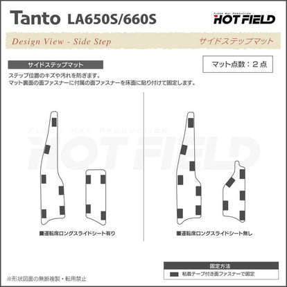 ダイハツ 新型 タント タントカスタム リア用サイドステップマット