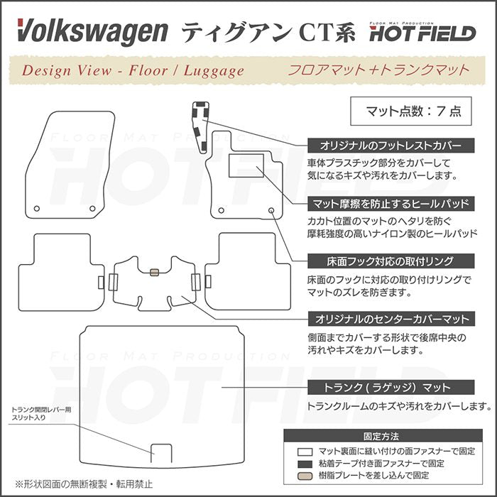 VW フォルクスワーゲン 新型 ティグアン CT系 フロアマット＋トランクマット ラゲッジマット ◆重厚Profound 日本製 HOTFIELD
