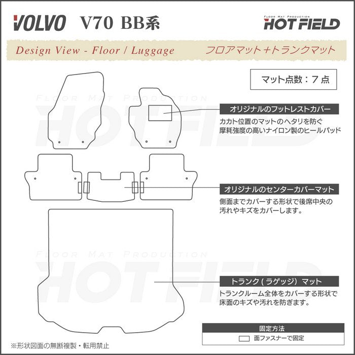 ボルボ V70 BB系 フロアマット+トランクマット ラゲッジマット ◆重厚Profound HOTFIELD