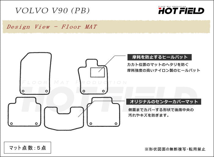 ボルボ V90 PB系 フロアマット ◆カジュアルチェック HOTFIELD