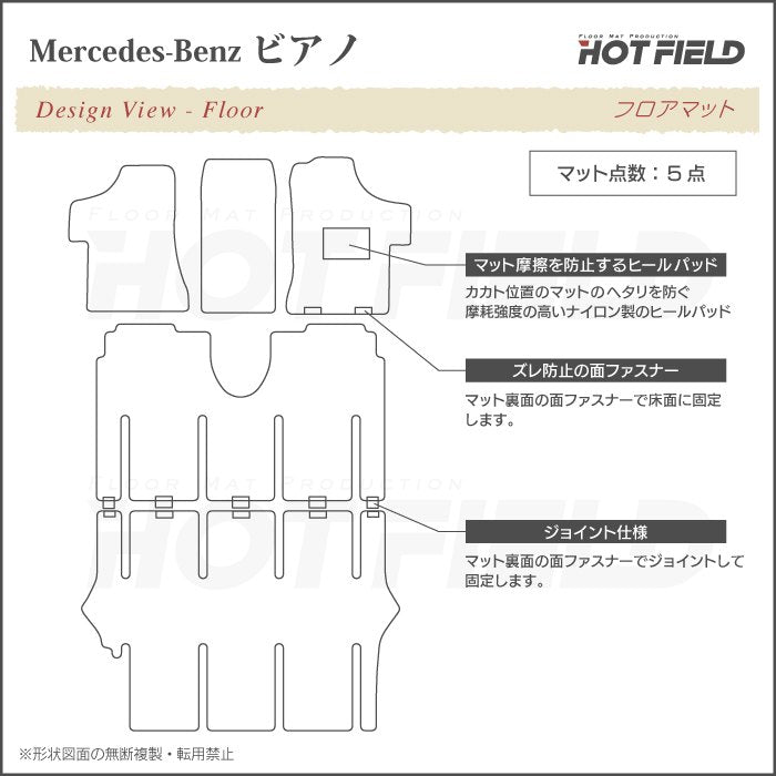 ベンツ ビアノ フロアマット ◆カジュアルチェック 日本製 HOTFIELD