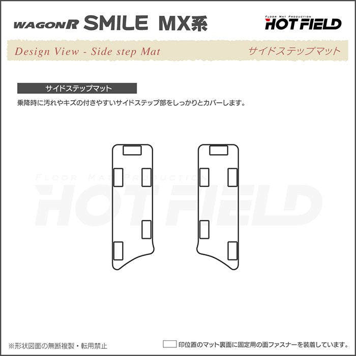 スズキ 新型 ワゴンRスマイル MX系 リア用サイドステップマット ◆カジュアルチェック 日本製 HOTFIELD