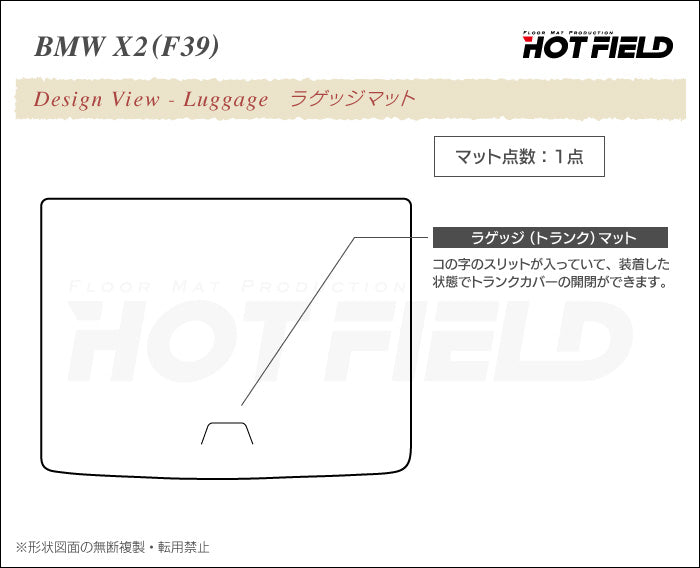 BMW X2 (F39) トランクマット ラゲッジマット ◆カーボンファイバー調 リアルラバー HOTFIELD