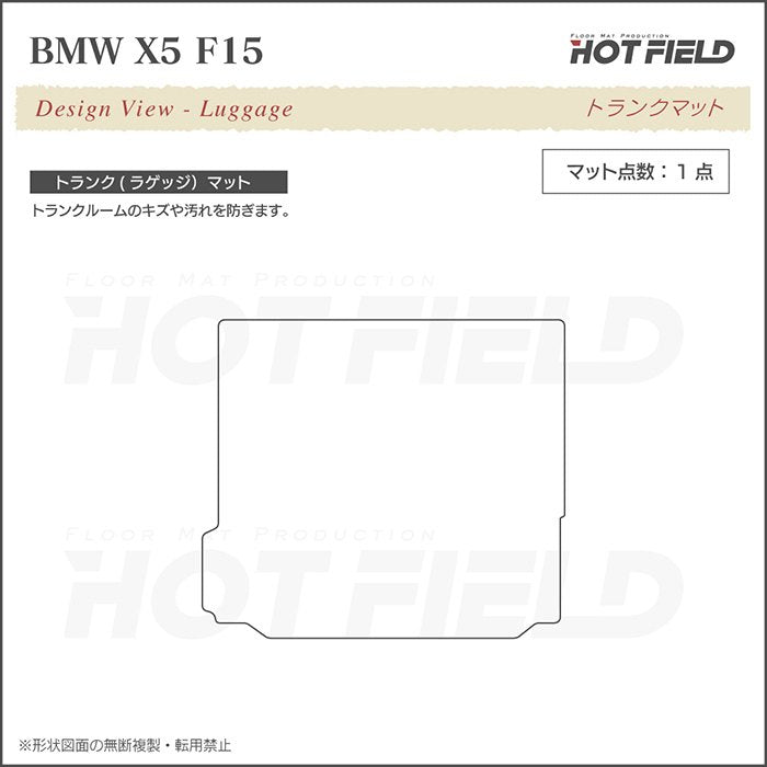 BMW X5 (F15) トランクマット ラゲッジマット ◆カーボンファイバー調 リアルラバー 日本製 HOTFIELD