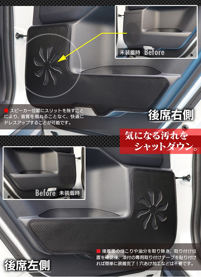 トヨタ 新型 ランドクルーザー 250系 ランクル250 ドアトリムガード＋グローブボックスガード ◆キックガード 日本製 HOTFIELD