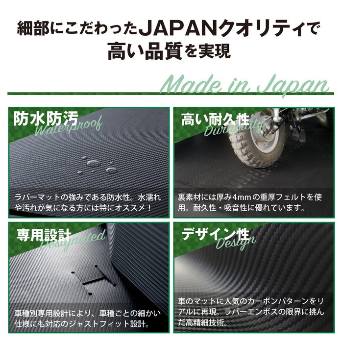 スバル サンバーバン S3系 ロングラゲッジマット ロングトランクマット ◆カーボンファイバー調 リアルラバー 日本製 HOTFIELD