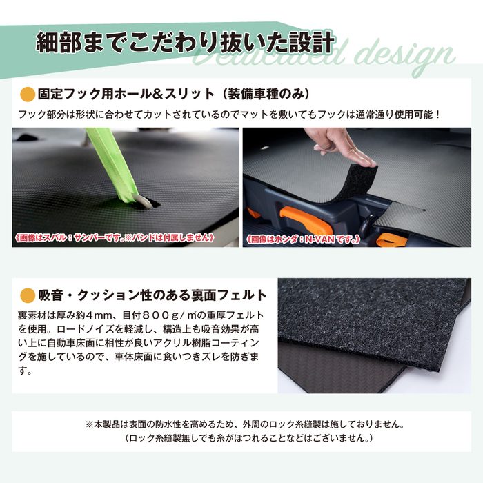 ダイハツ ハイゼットカーゴ S3系 ロングラゲッジマット ロングトランクマット ◆カーボンファイバー調 リアルラバー HOTFIELD