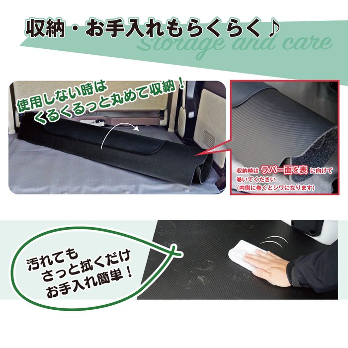 スバル サンバーバン S3系 ロングラゲッジマット ロングトランクマット ◆カーボンファイバー調 リアルラバー 日本製 HOTFIELD