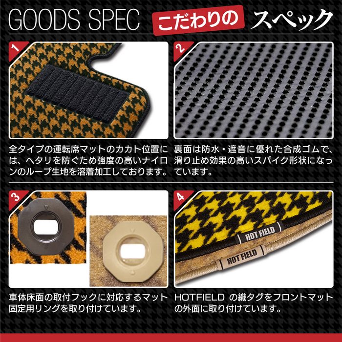 トヨタ 新型対応 ノア ヴォクシー 90系 2026年5月～対応 フロアマット+ステップマット+トランクマット ラゲッジマット ◆千鳥格子柄 日本製 HOTFIELD