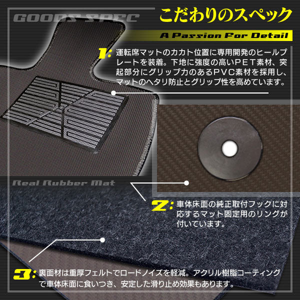 日産 新型 リーフ leaf ZE2 フロアマット ◆カーボンファイバー調 リアルラバー 日本製 HOTFIELD