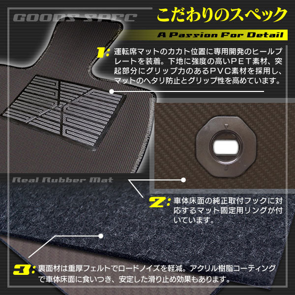 トヨタ 新型 RAV4 60系 PHEV フロアマット ◆カーボンファイバー調 リアルラバー 日本製 HOTFIELD