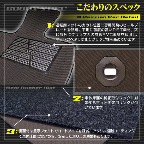 トヨタ 30系 ヴェルファイア フロアマット+トランクマット ラゲッジマット ベルファイア ハイブリッド対応 ◆カーボンファイバー調 リアルラバー 日本製 HOTFIELD