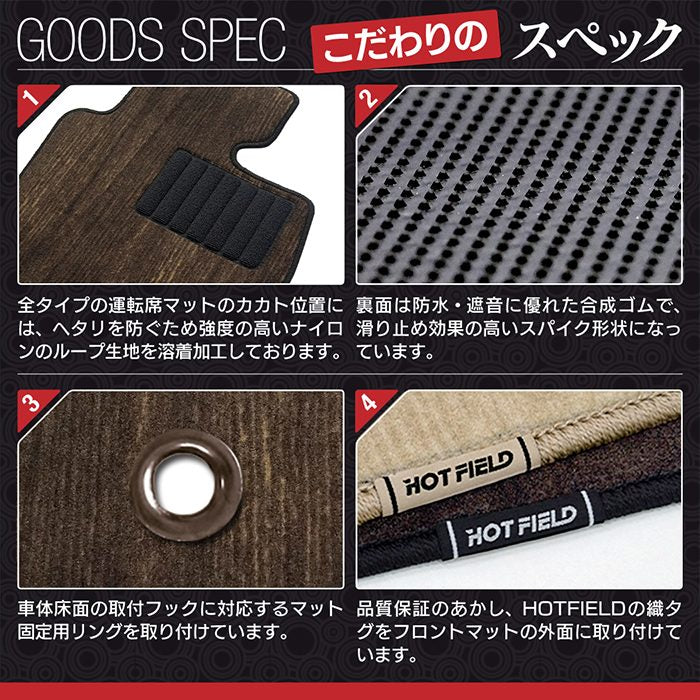 三菱 パジェロ 90系 ロング フロアマット ◆ウッド調カーペット 木目 日本製 HOTFIELD
