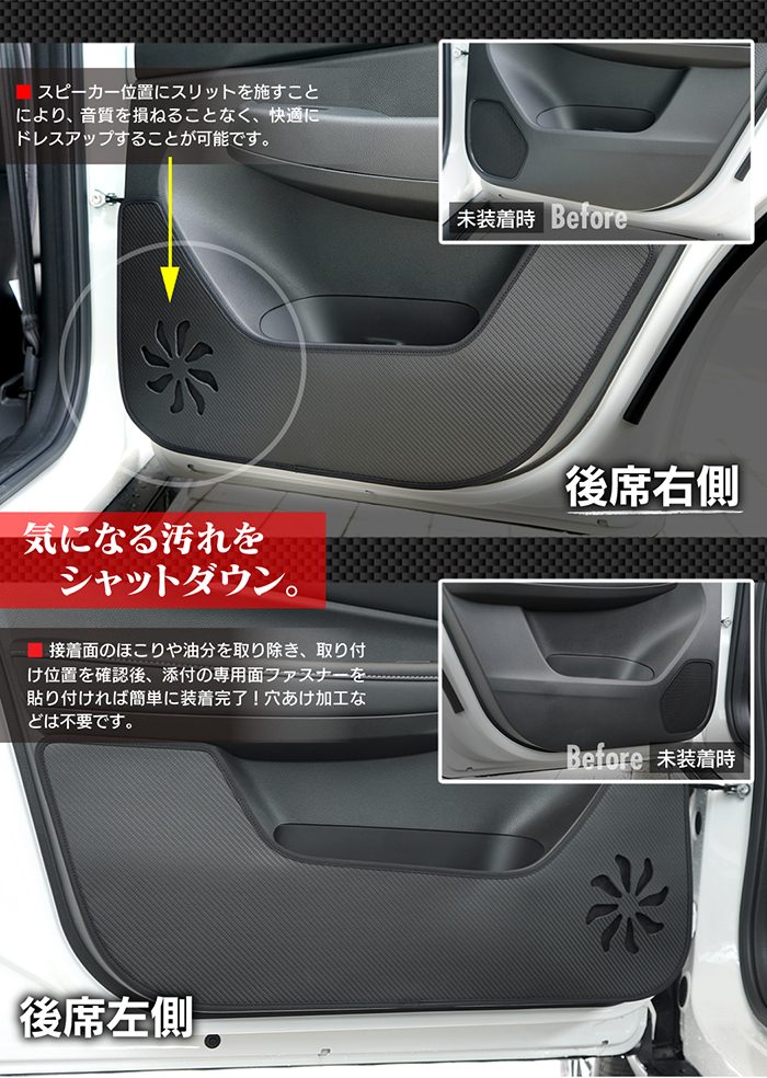 ホンダ 新型 WR-V wrv DG系 ドアトリムガード＋グローブボックスガード ◆キックガード HOTFIELD